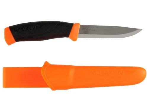 Peilis Morakniv Companion F, dantytas, nerūdijantis plienas, oranžinis