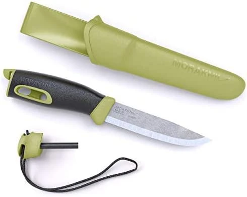 Morakniv Stovyklavimo peilis su ugnies skeltuvu Companion spark (S), 104mm, žalias