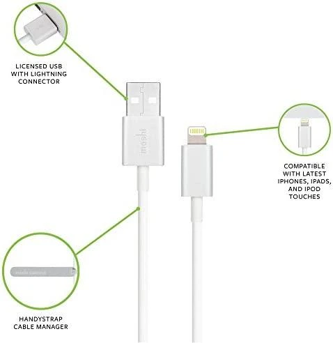 Kabelis USB Moshi USB-A - Lightning 1 m Baltas (MI-LIGHUSB-W)