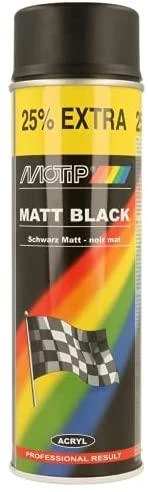 MOTIP Dažai juodi matiniai 500ml