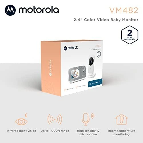 Kūdikio stebėjimo kamera Motorola VM482 2.4", Baltos/Pilkos spalvos
