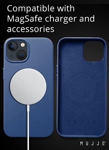 Mujjo Full Odinis dėklas with MagSafe for iPhone 14 - Monaco Mėlyna
