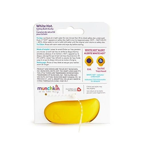 MUNCHKIN žaisliukas reaguojantis į karštą vandenį Baltas Hot safety bath duck 0m+ 011051