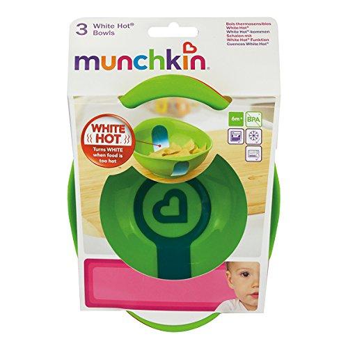 MUNCHKIN karščiui jautrūs dubenėliai Baltas HOT, 3 vnt.