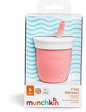 MUNCHKIN silikoninė gertuvė, C'est, koralinė, 118ml, 90055