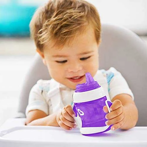 MUNCHKIN mokomoji gertuvė su rankenomis ir minkštu snapeliu, Gentle Transition, violetinės spalvos, 4mėn+, 118 ml, 012550WWW