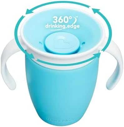 MUNCHKIN mokymosi puodelis MIRACLE 360, mėlynas, 6 mėn+, 207 ml, 90101