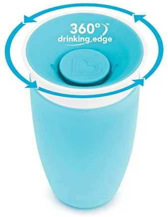 MUNCHKIN puodelis, Miracle 360, mėlynos spalvos, 12mėn+, 296ml, 01102802