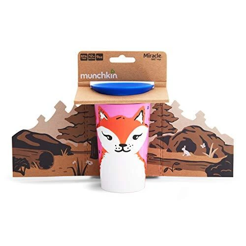 MUNCHKIN mokomasis puodelis, raudona lapė, Miracle 360 Wildlove, 6mėn+, 266 ml, 05177702
