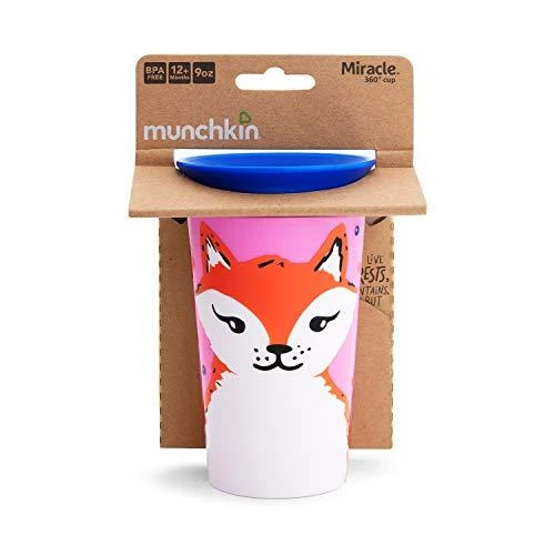 MUNCHKIN mokomasis puodelis, raudona lapė, Miracle 360 Wildlove, 6mėn+, 266 ml, 05177702