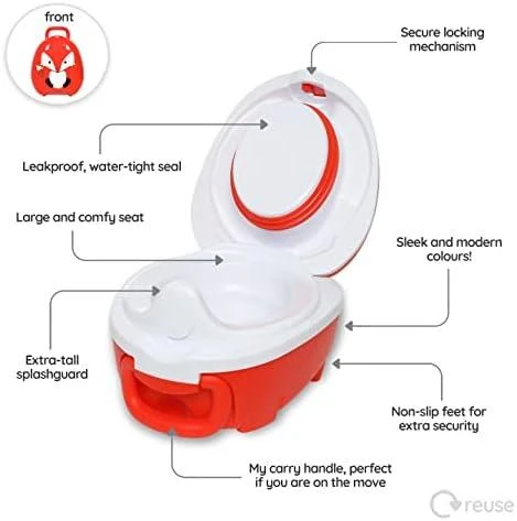 Mokomasis nešiojamas naktipuodis My Carry Potty, lapė, raudonos spalvos