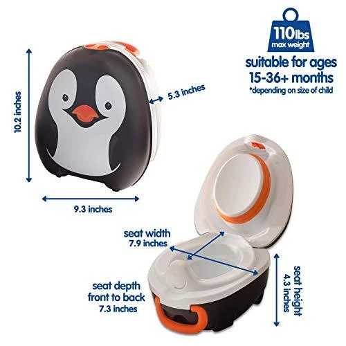 Mokomasis nešiojamas naktipuodis My Carry Potty, pingvinas, juodos ir baltos spalvos