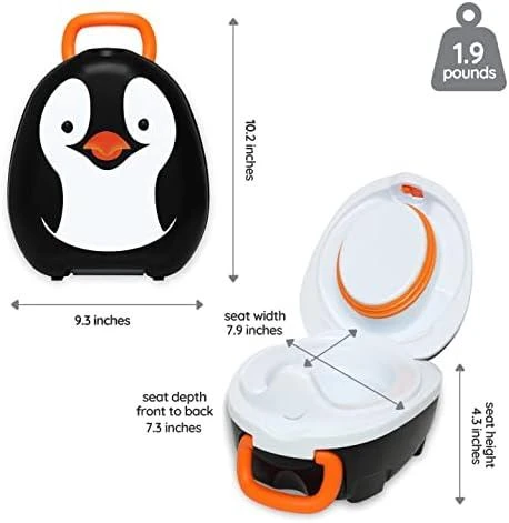 Mokomasis nešiojamas naktipuodis My Carry Potty, pingvinas, juodos ir baltos spalvos