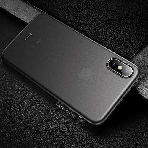 Dėklas Baseus Baseus Wing Case itin plonas dėklo dangtelis, skirtas iPhone XS Max juoda permatoma (WIAPIPH65-E01)