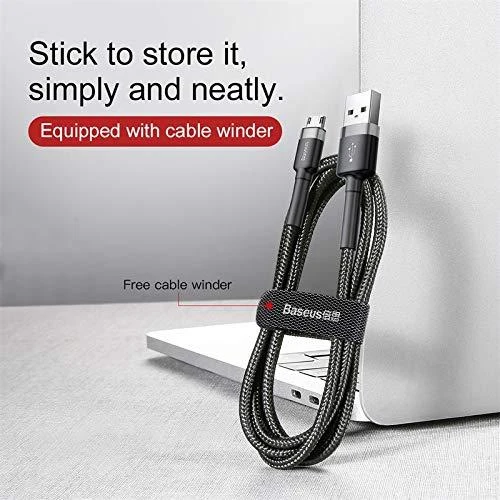 Baseus Cafule Micro USB kabelis 2.4A 0.5m - Pilkas / Juodas