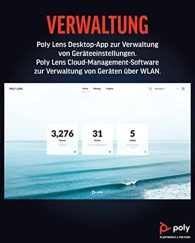 „Poly Studio R30“, garso / vaizdo USB juosta, su automatinio sekimo 120 laipsnių FOV 4K kamera, integruotu garsiakalbiu ir mikrofonu R30