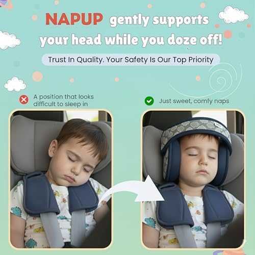 Napup Automobilių sėdynių galvos juosta vaikams - tamsiai mėlyna