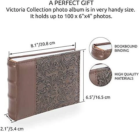 Nuotraukų rėmelis Victoria Collection Albumas B 10x15/100M Gėlė-4, ruda 2vnt
