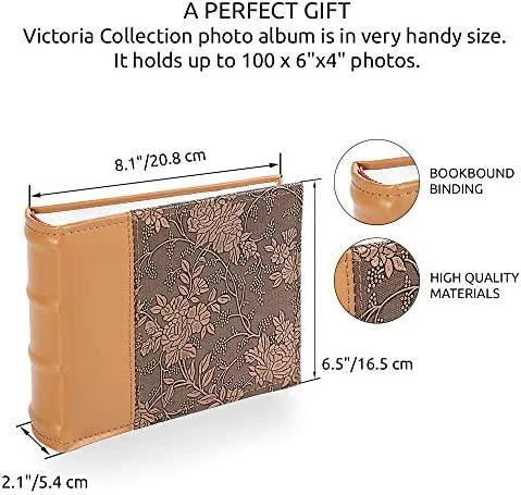 Nuotraukų rėmelis Victoria Collection Albumas B 10x15/100M Gėlė-2, bronza 2vnt