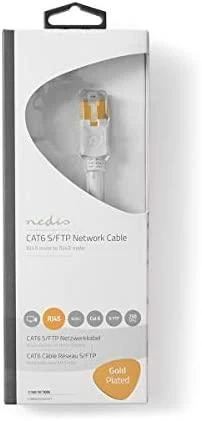 Nedis Cat 6 kabelis | RJ45 jungtis | RJ45 jungtis | S/FTP | 5,00 m ratas | LSZH / PVC | Balta | Pakuotė su peržiūros langeliu