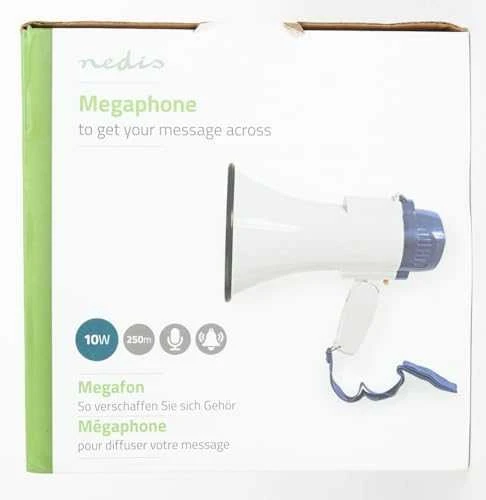 Nedis Megafonas 10W su įrašymo funkcija (nuotolis iki 250 m)