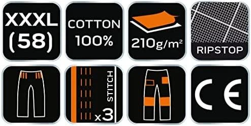 Spodnie Kelnės Motosintezinės darbo kelnės, 100 % plyšimui atspari medvilnė, XXXL dydis