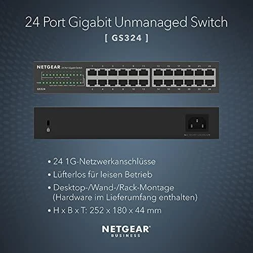 Šakotuvas NETGEAR 24PT GE nevaldomas jungiklis