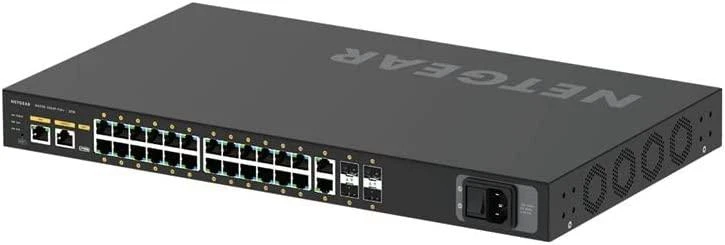 Šakotuvas NETGEAR AV Line M4250-26G4F-PoE+ 24x1G PoE+ 300W 2x1G ir 4xSFP valdomas jungiklis