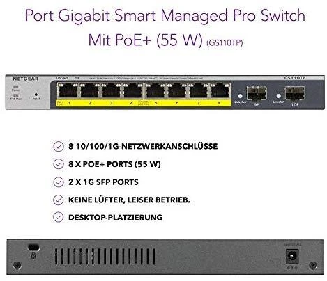 Šakotuvas NETGEAR 10 prievadų Gb Smart Managed Pro Switch m. PoE