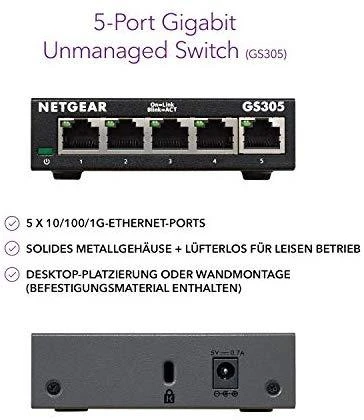 Šakotuvas Netatmo Netgear jungiklis GS305-300PES nevaldomas, stalinis kompiuteris, 1 Gbps (RJ-45) prievadų kiekis 5, maitinimo tipas vienas