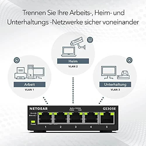 Šakotuvas Netatmo Perjungti išmanųjį NETGEAR GS305E-100PES (5x 10/100/1000Mbps)