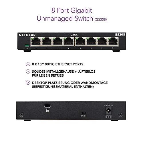 Šakotuvas Netatmo Netgear Switch GS308-300PES Nevaldomas, stalinis, 1 Gbps (RJ-45) jungtys kiekis 8