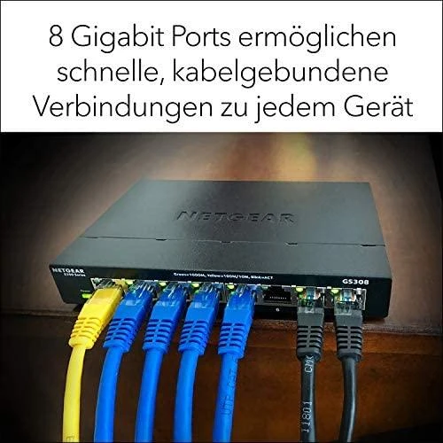 Šakotuvas Netatmo Netgear Switch GS308-300PES Nevaldomas, stalinis, 1 Gbps (RJ-45) jungtys kiekis 8