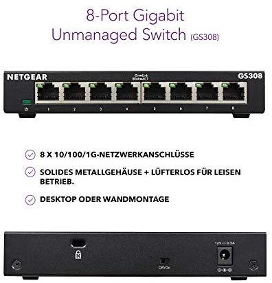Šakotuvas Netatmo Netgear Switch GS308-300PES Nevaldomas, stalinis, 1 Gbps (RJ-45) jungtys kiekis 8