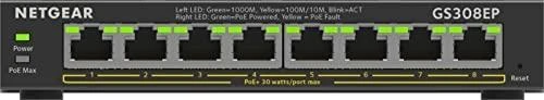 Šakotuvas NETGEAR 8PT GE Plus jungiklis W/POE+