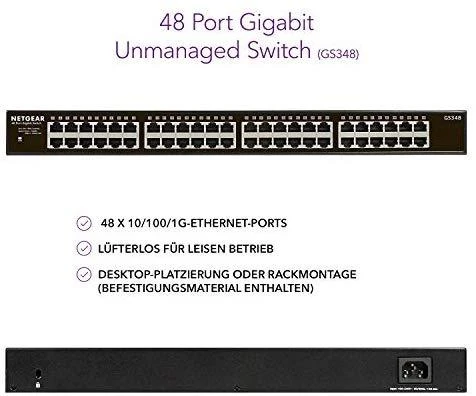 Šakotuvas Jungiklis NETGEAR GS348-100EUS (48x 10/100/1000Mbps)
