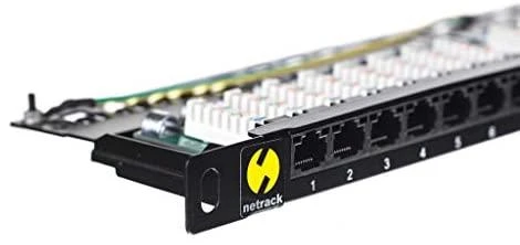 NETRACK 104-10 patch panel 19inch 24-jungtys kat. 5e UTP 0 5U su lentyna