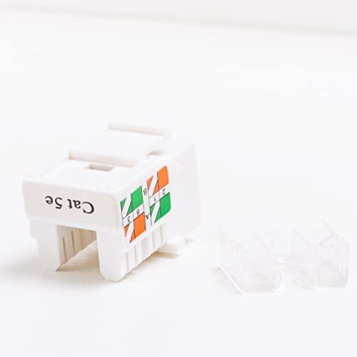 NETRACK 105-02 Keystone Jack RJ45 UTP cat. 5e su spaustuku baltas