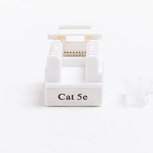 NETRACK 105-02 Keystone Jack RJ45 UTP cat. 5e su spaustuku baltas