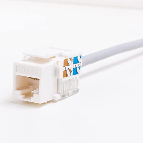 NETRACK 105-02 Keystone Jack RJ45 UTP cat. 5e su spaustuku baltas
