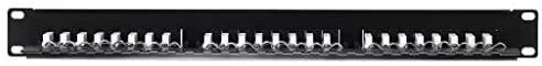 NETRACK 104-08 patch panel 19inch 24-jungtys kat. 6 UTP su lentyna
