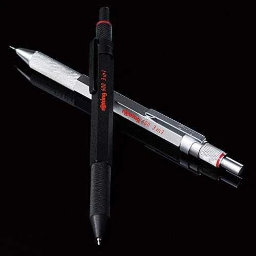 "Rotring 600 3in1" daugiafunkcinis rašiklis su rašikliu ir mechaniniu pieštuku, juodas