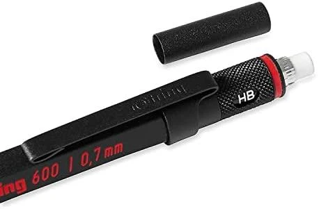 Juodas mechaninis pieštukas Rotring 600 su HB žymėjimu