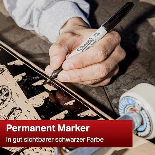 Sharpie Fine Marker permanentinis 0,9mm 12 vnt Juodas