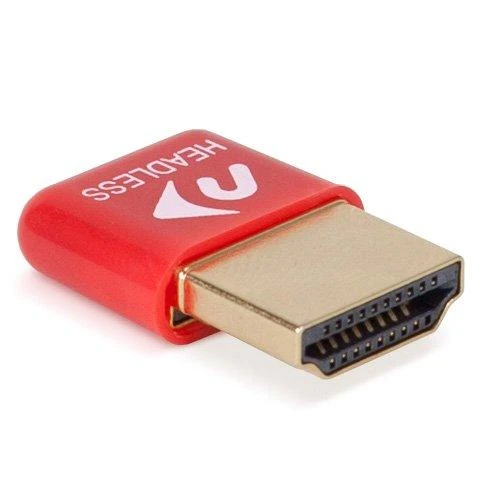 Raudonas HDMI emuliatoriaus adapteris