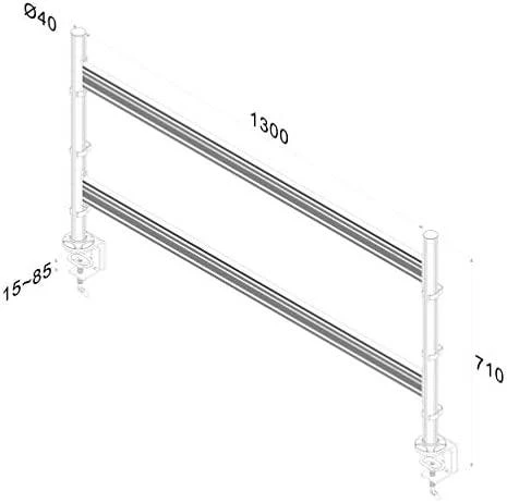 Laikiklis Neomounts NEWSTAR PLOKŠČIO EKRANO STALO ĮRANKIŲ JUOSTA 6 EKRANŲ (70 X 130 CM) 10-24" Sidabrinis