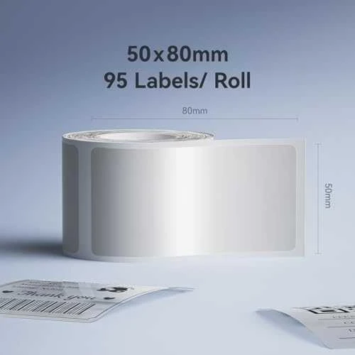 Etiketės B serija Niimbot 50x80 mm 95 vnt. permatomos
