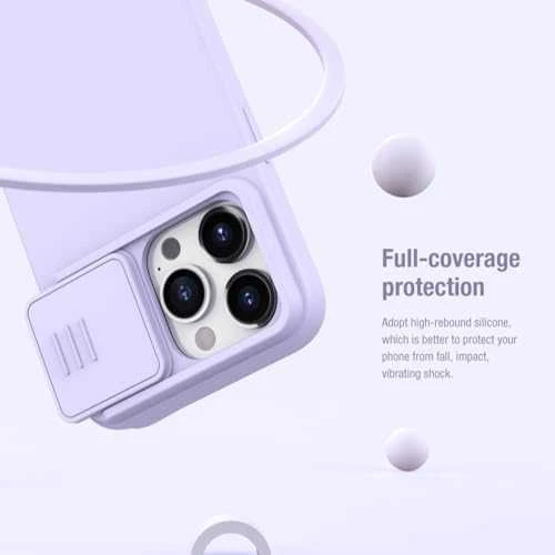 Dėklas Nillkin CamShield Silky Silicone Apple iPhone 15 Pro šviesiai žalias