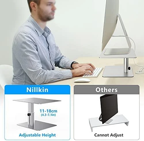 Laikiklis Nillkin HighDesk Adjustable monitoriaus stovas sidabrinės spalvos