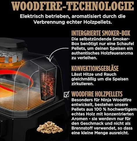 Elektrinis grilis Ninja OG901EU Woodfire Pro Connect XL